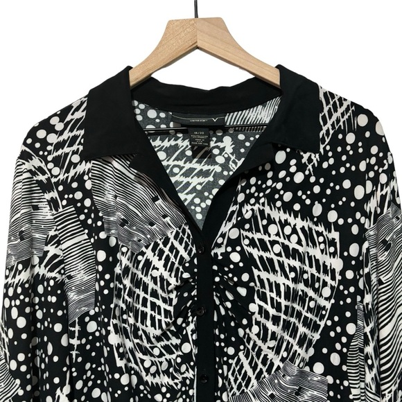 Venezia Button Up Blouse Size 18/20 Mixed Patterns Polka Dot - Picture 2 of 12